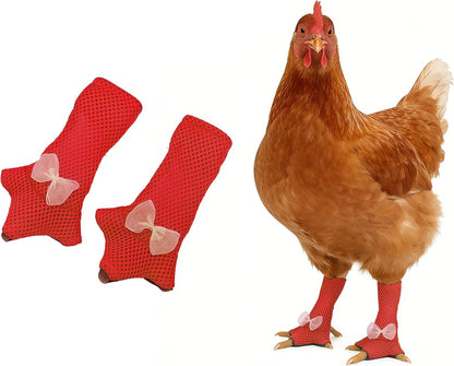 Comfortable poultry footwear with cute white bow accent for bumblefoot relief