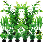 QUOZUO fish tank accessories aquarium decorations green plants front view in a freshwater aquarium.