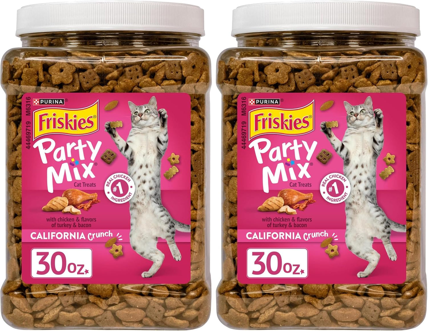Purina Friskies Party Mix California CrunchwithChicken and Flavors of Turkey and BaconCat Treats - 30 oz Canister - Image 13