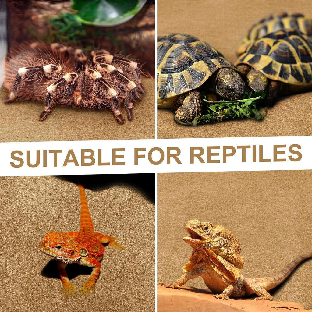 Pack of four Haull reptile cage mats stacked in coffee brown color