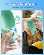 One-hand operation of COTOP dog water bottle button mechanism