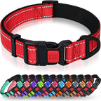 Taglory reflective dog collar large red side profile