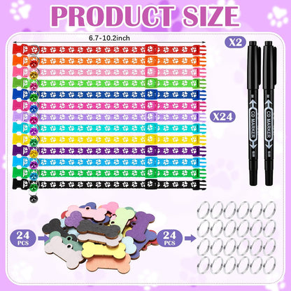 Customizable pet adoption identification certificates with writing pens included in the kit.