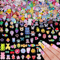 EditTime 250 Pieces Kawaii 3D Candy Nail Charms Kit front view showing colorful resin pieces