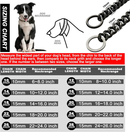 W/W Lifetime stainless steel slip chain collar welded O rings for leash control