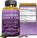 Viva Naturals Elderberry with Vitamin C and Zinc for Adults - 5 in 1 Sambucus Black Elderberry Capsules with Vitamin D3 5000 IU Immunity Supplement, Sambucus Elderberry Immune Support Supplement - Image 1