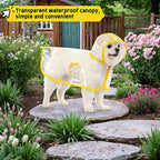 RyanDesign medium clear pet rain coat on small breed dog