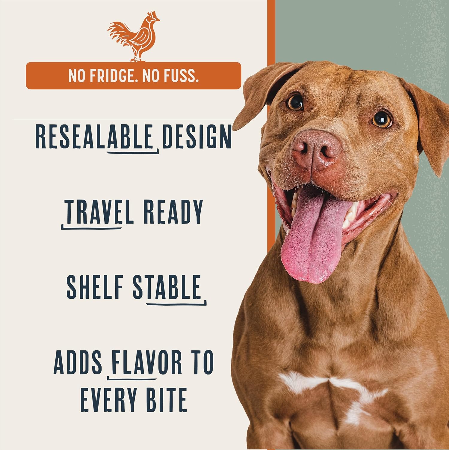 BEAUMONT BASICS White Cheddar and Peanut Butter flavor dog food toppers side view.
