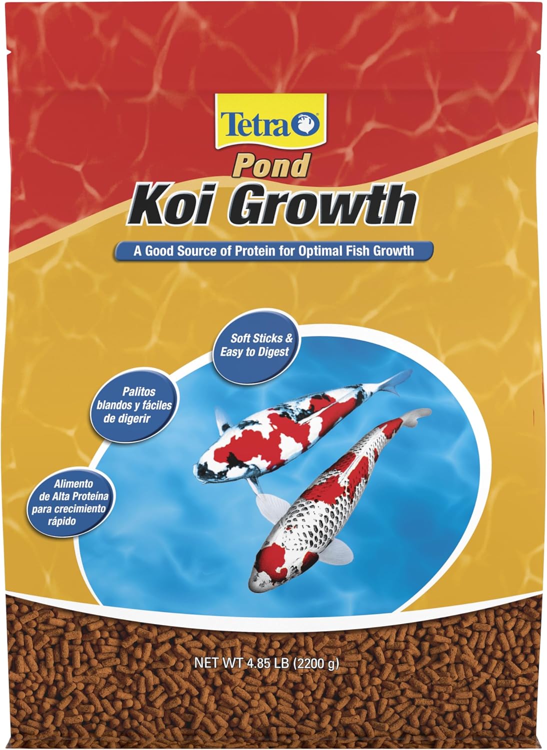 TetraPond Koi Growth high protein pond fish food tub front view