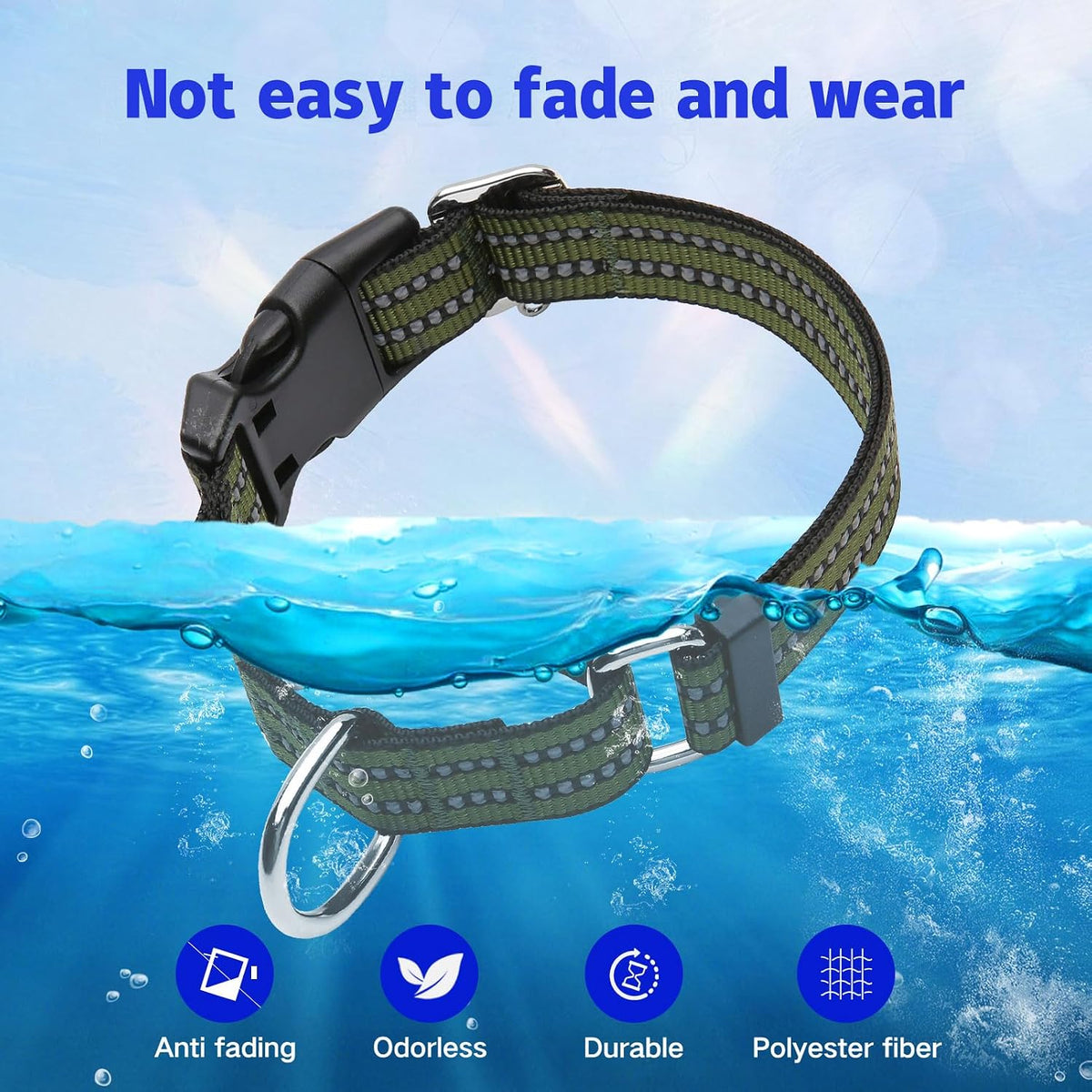 Joyeeiioo dog collar showing high density nylon material