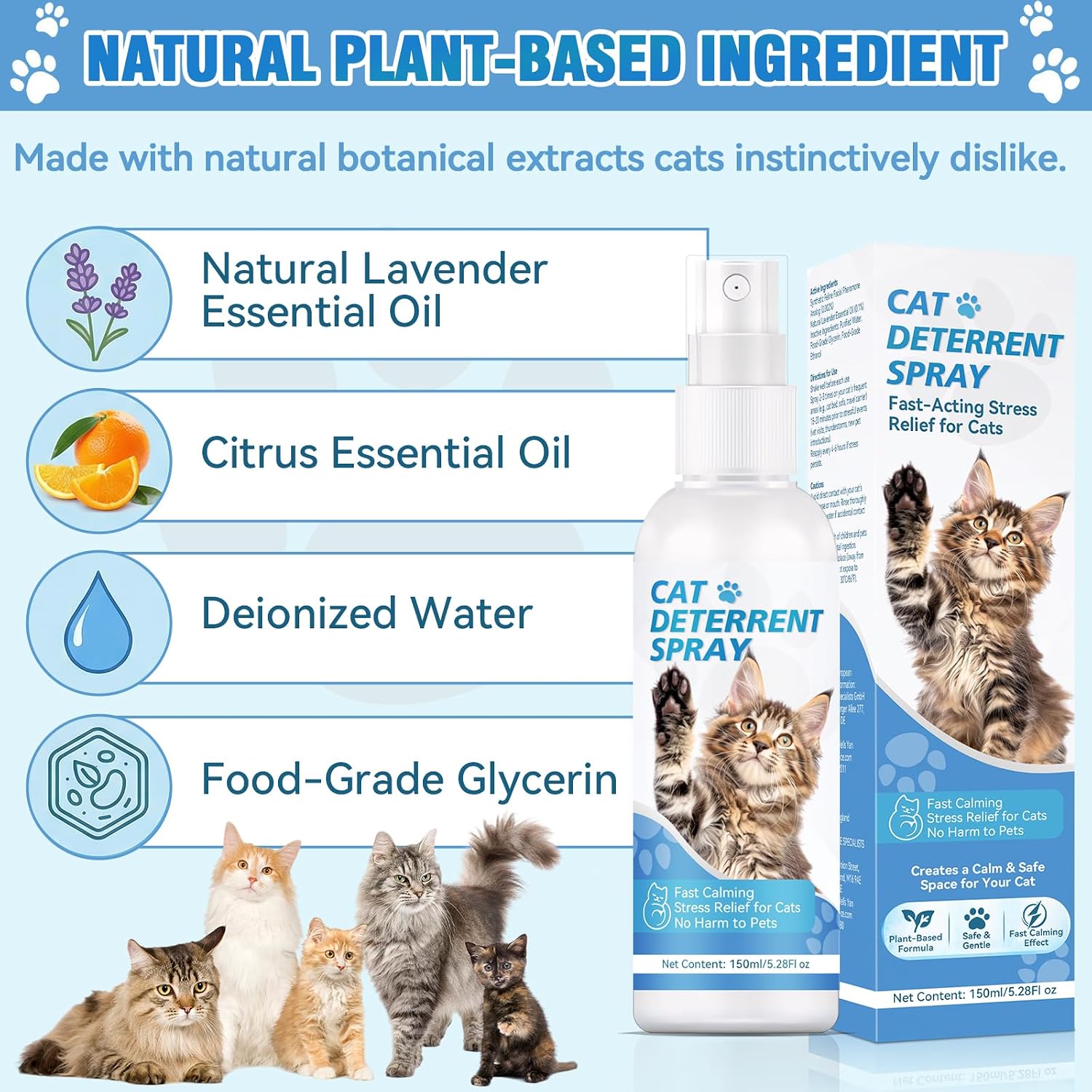 Auensten cat repellent spray applied to a fabric sofa