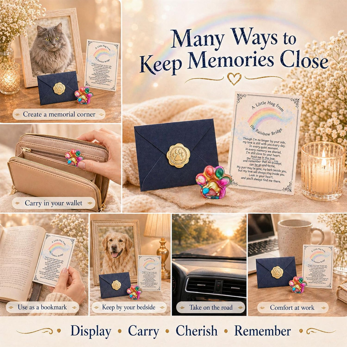 CYLDGNS pocket hug token packaged neatly as a sympathy present for grieving pet parents