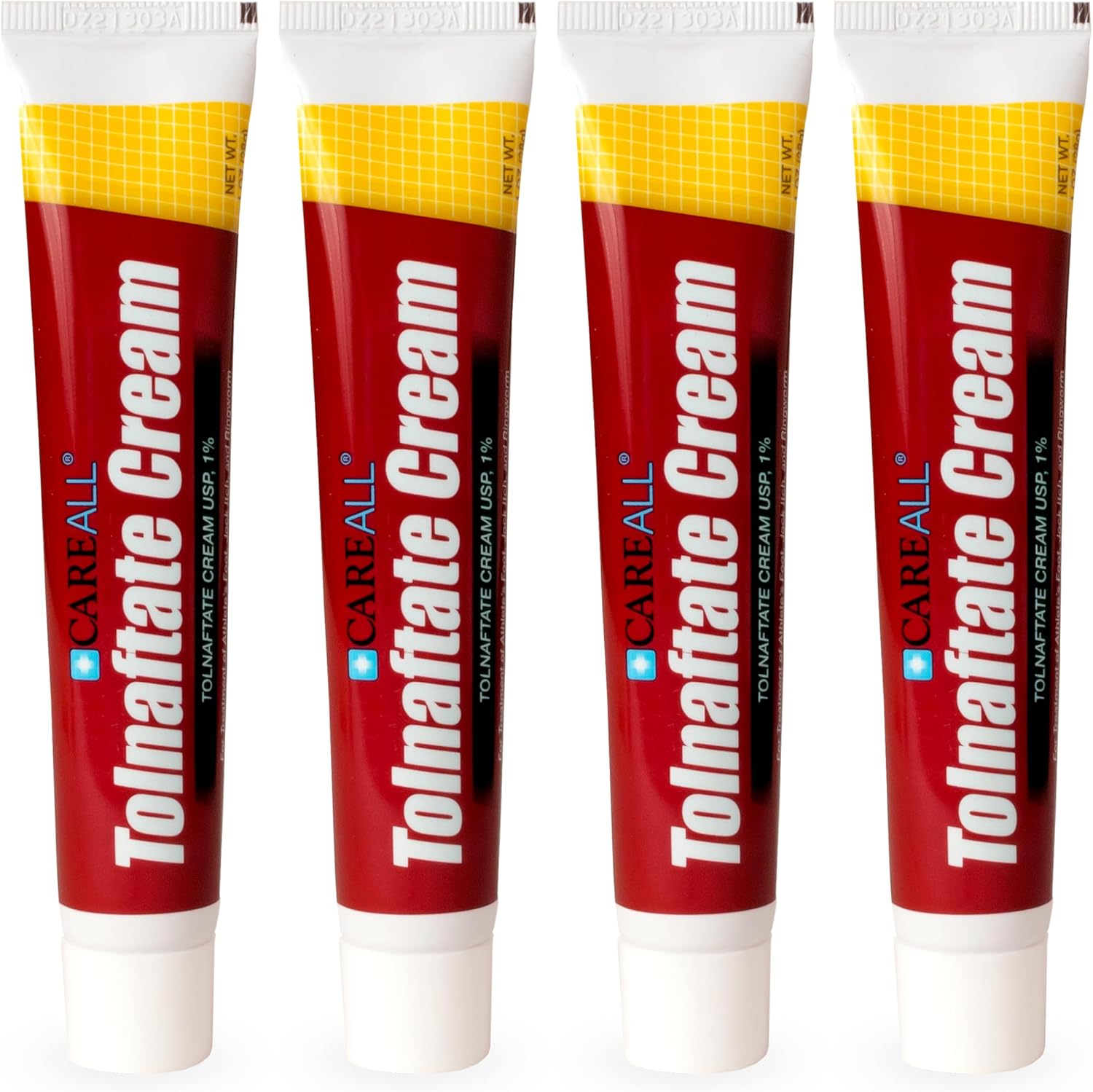CareAll Tolnaftate Antifungal Cream 4 pack front view for athlete's foot treatment.