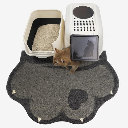 Cute Cat Litter Mat 24"x16", Litter Box Mat, Litter Trapping Mat, Soft on Kitty Paws, Easy Clean, Anti Slip, Pet Accessories, Door Floor mats - Grey Pink - Image 14