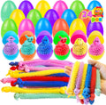 Cherislpy prefilled easter eggs front view featuring colorful plastic capsules and bunny stretchy string sensory toys