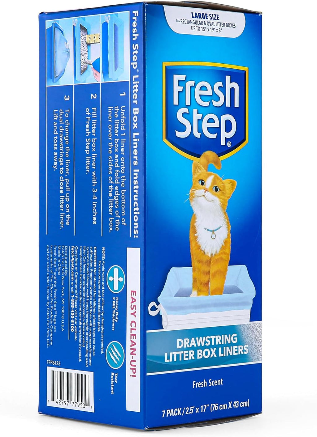 Fresh Step heavy duty litter box liners 30 by 17 inches size display