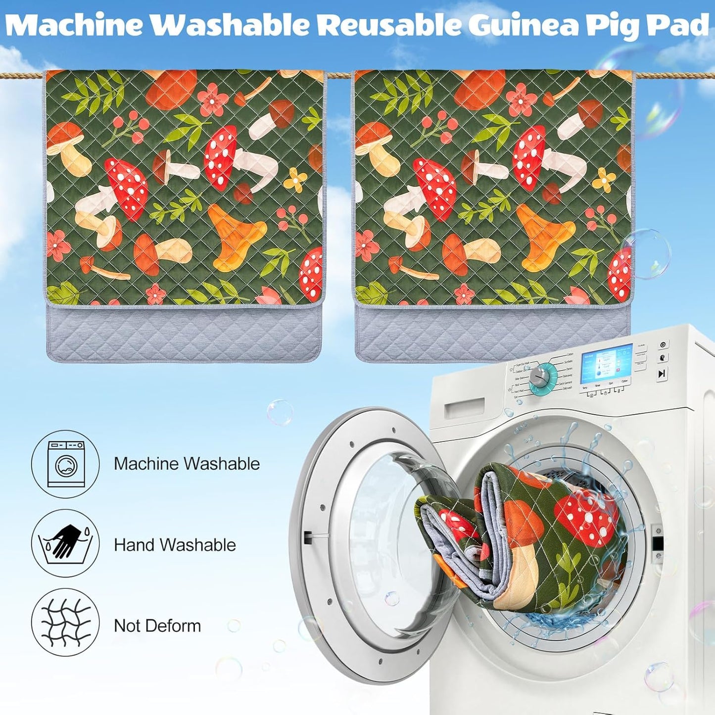 Machine washable guinea pig mat detail view