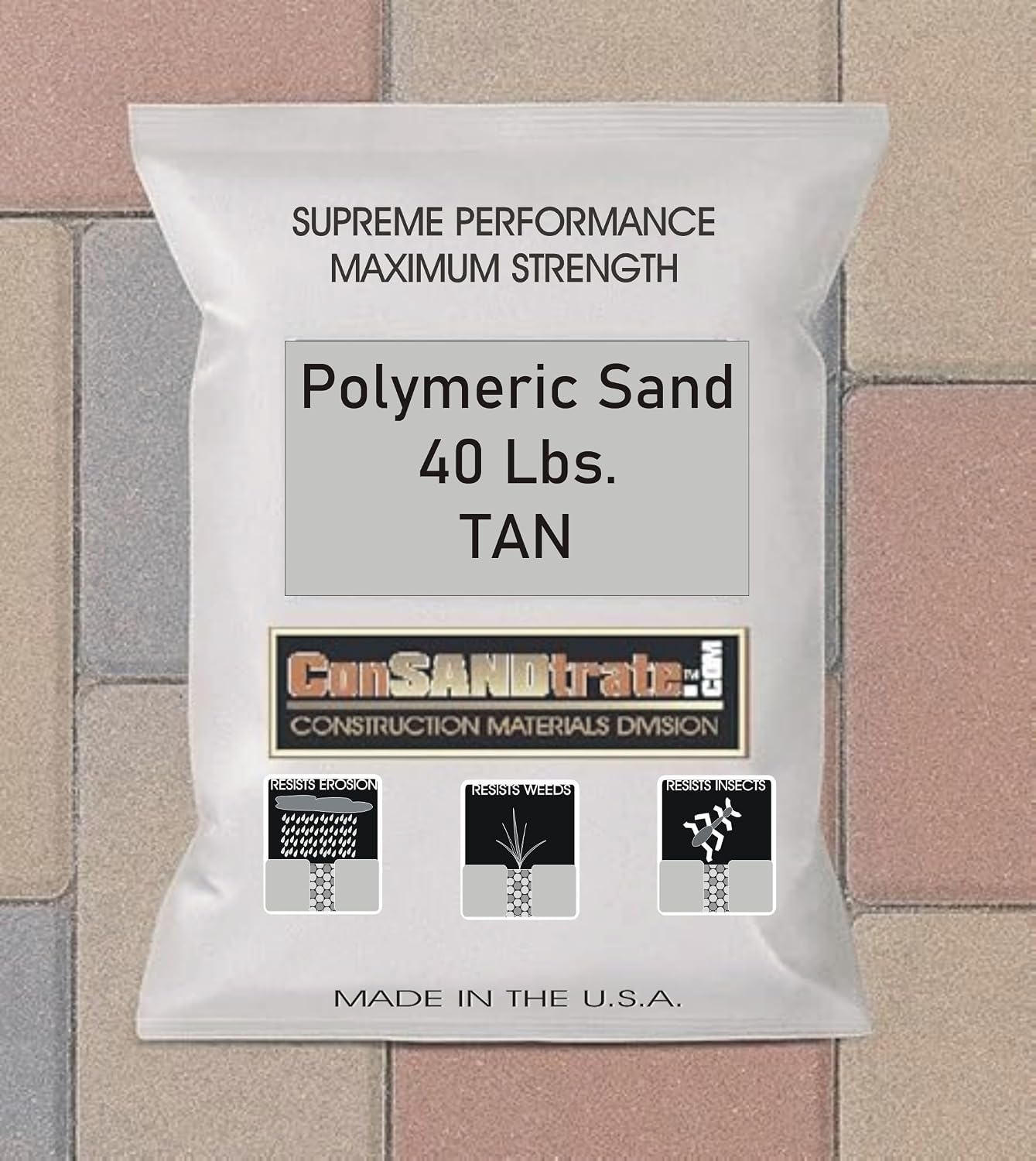 Consandtrate Polymeric Sand for Concrete Paver Joints up to 2" (White, 40 Lbs) - Image 12