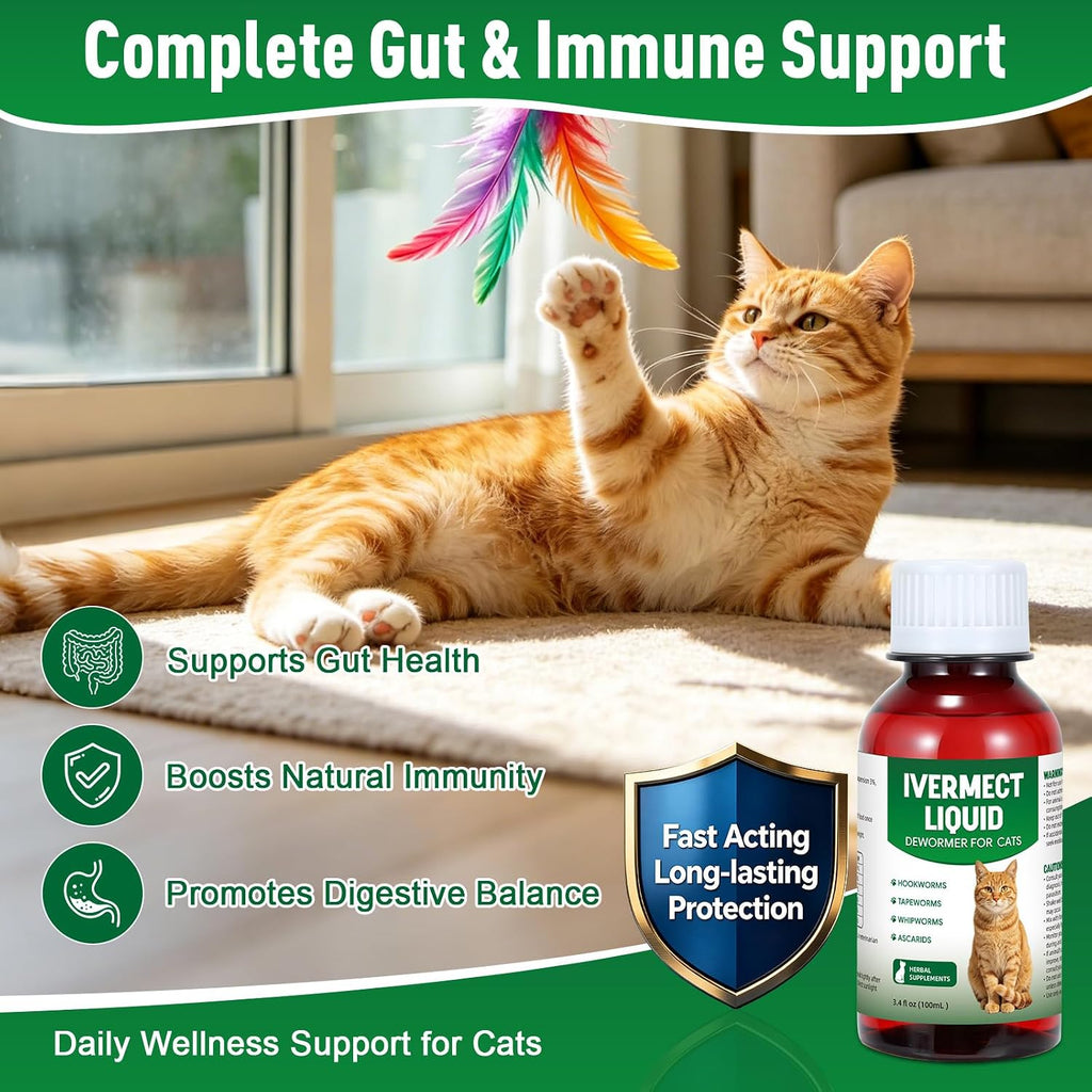 USA imported herbal supplement cat dewormer ingredients label