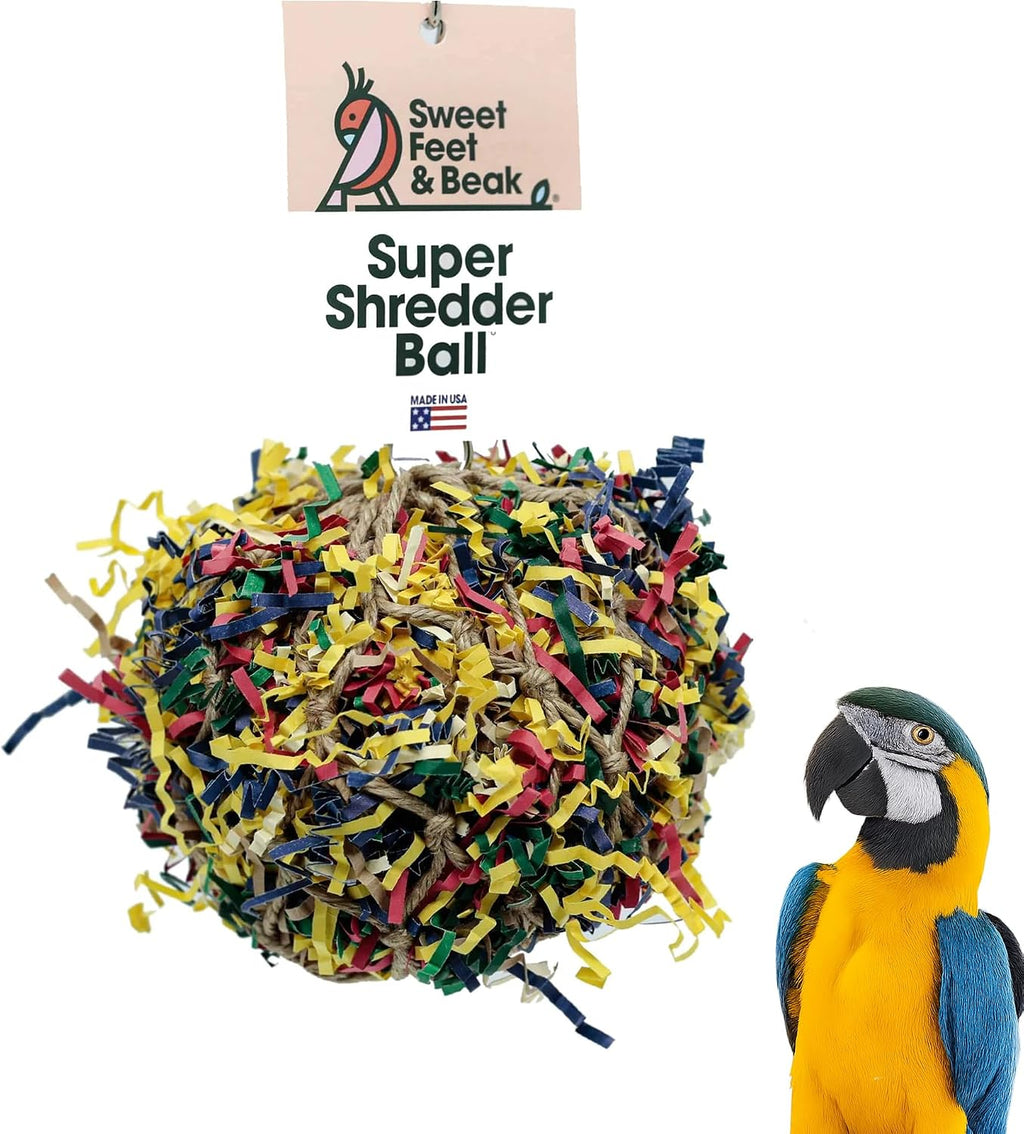 Sweet Feet and Beak Shredder Ball, Small, 3" Bird Shredding & Foraging Toy - Image 9