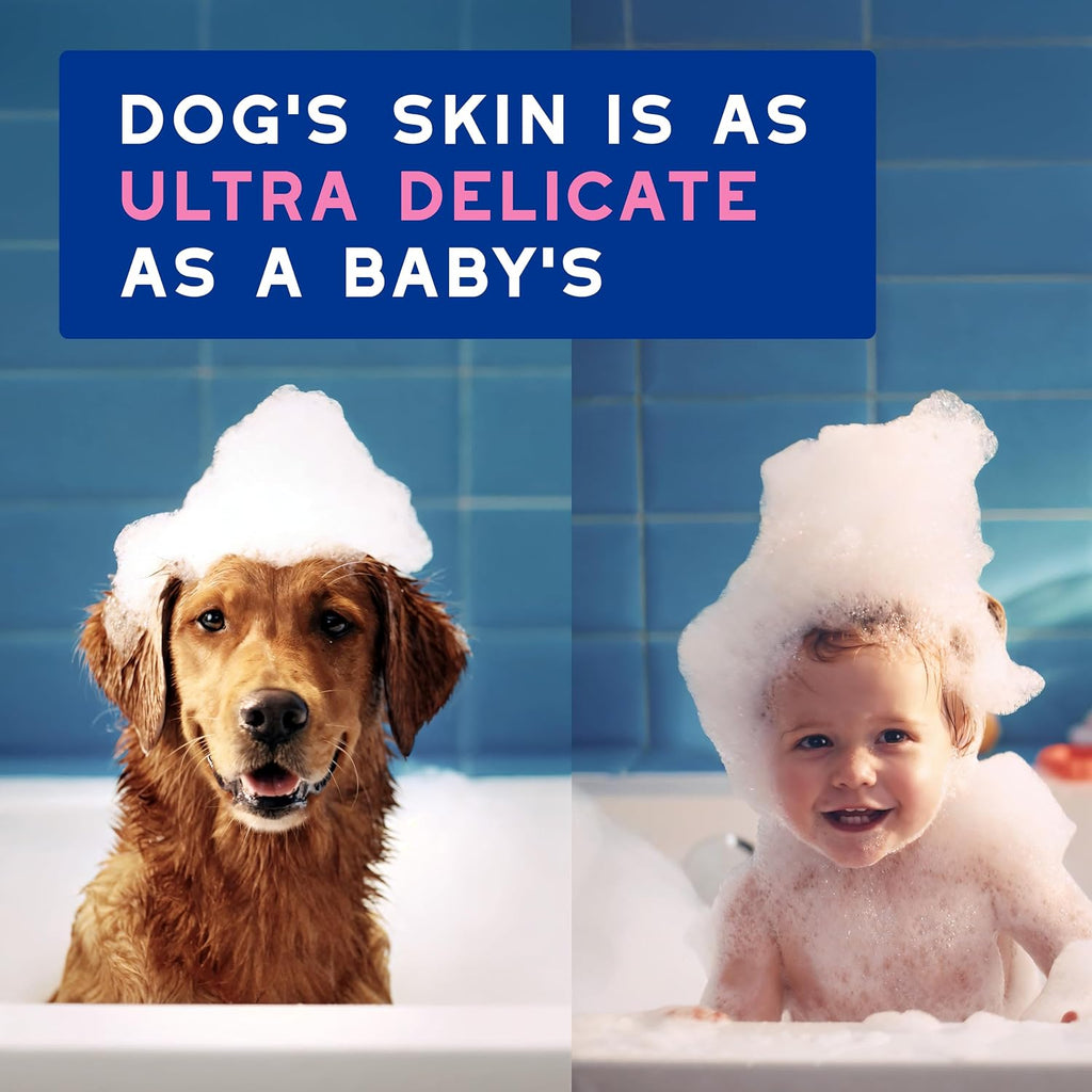 Close up of Douxo Spa shampoo for dogs showing brand logo