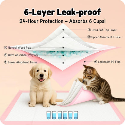 MoMoCo pink training pads showing the liquid to gel absorption layer.