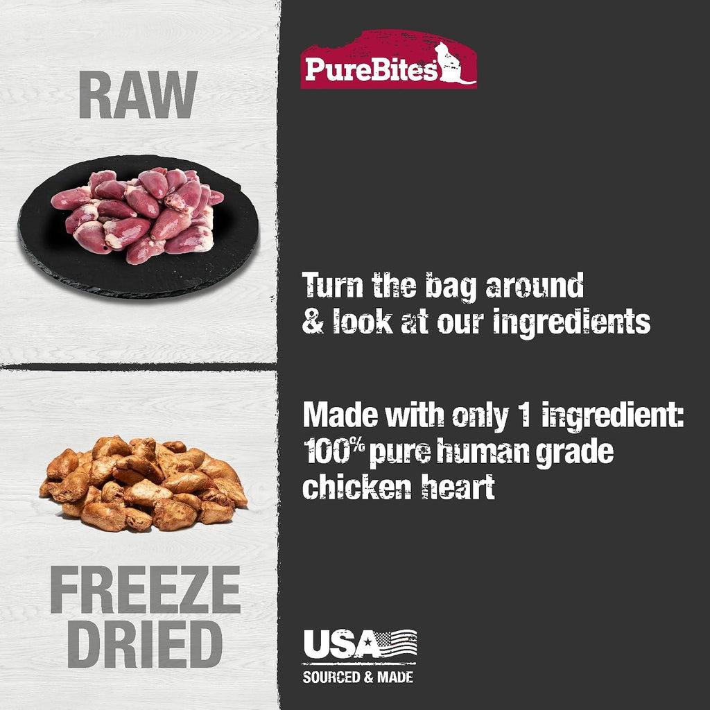 High protein freeze dried chicken heart treats for cats