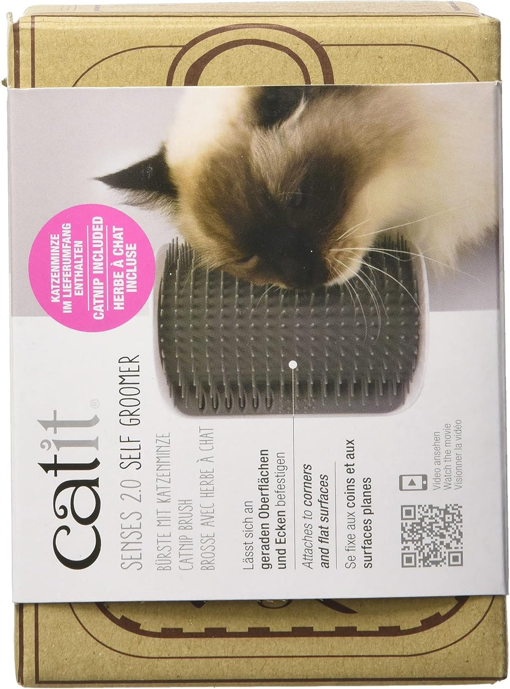 Catit Senses 2.0 Self Grooming Cat Brush packaging and contents