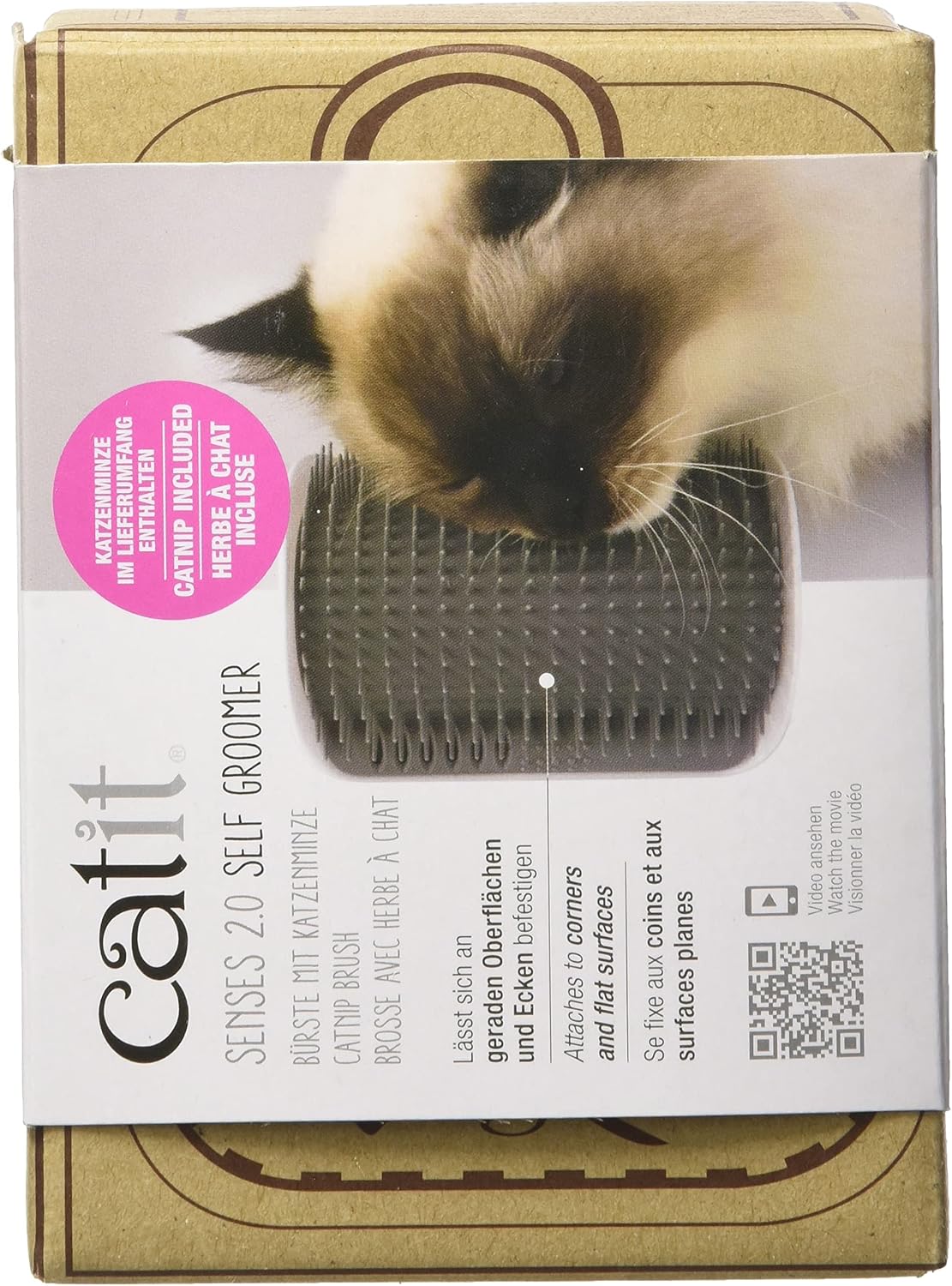 Catit Senses 2.0 Self Grooming Cat Brush packaging and contents