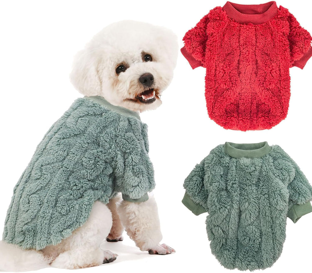 Dog Sweater, 3 Pack Dog Sweaters for Small Dogs or Cats, Girl or Boy, Warm Dog Clothes Shirt Coat for Winter Christmas (Blue, Dark Blue, Grey, Medium) - Image 12