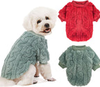 Dog Sweater, 3 Pack Dog Sweaters for Small Dogs or Cats, Girl or Boy, Warm Dog Clothes Shirt Coat for Winter Christmas (Blue, Dark Blue, Grey, Medium) - Image 12