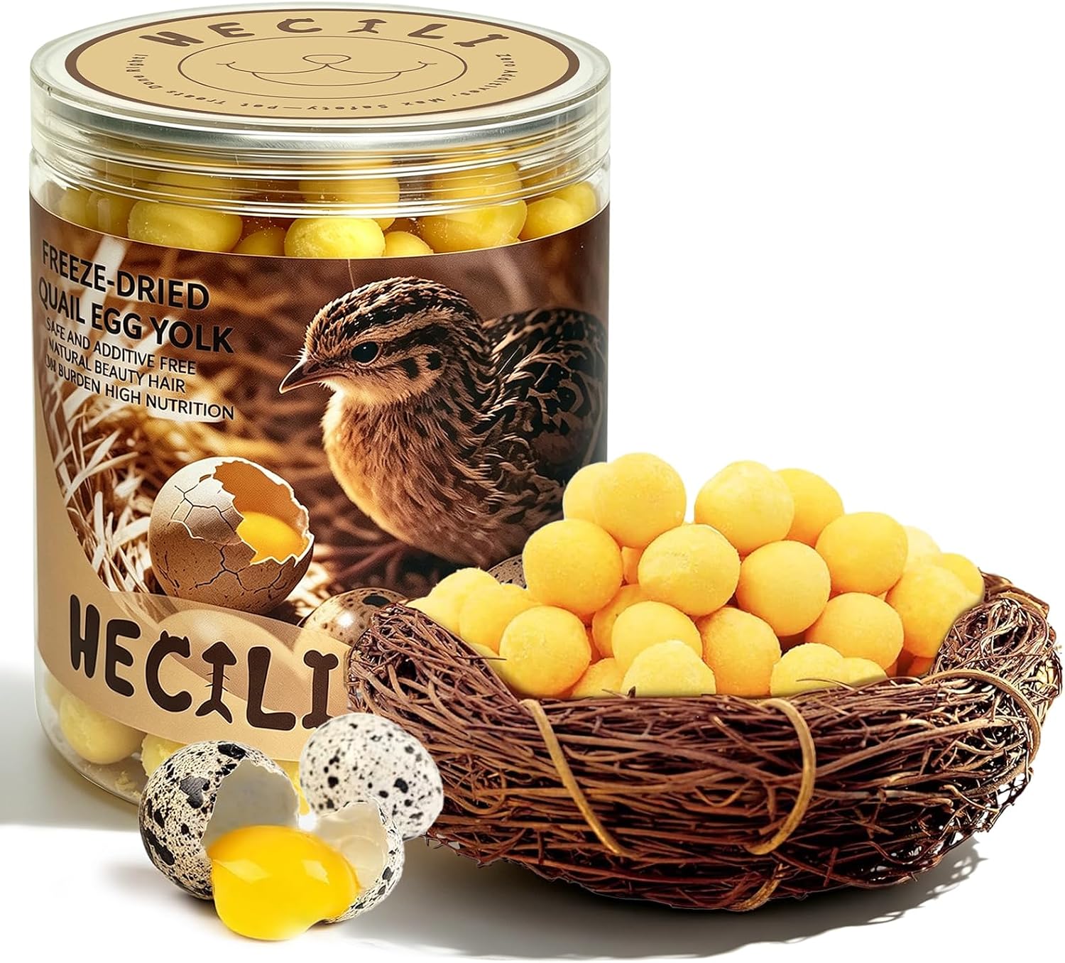 Freeze Dried Quail Egg Yolk Pet Treats,Freeze-Dried Pet Food for Dogs,Cats,Single Ingredient,Rawhide Free, Gluten&Grain Free,Training & Nutrition Supplements (2.8 OZ) - Image 11