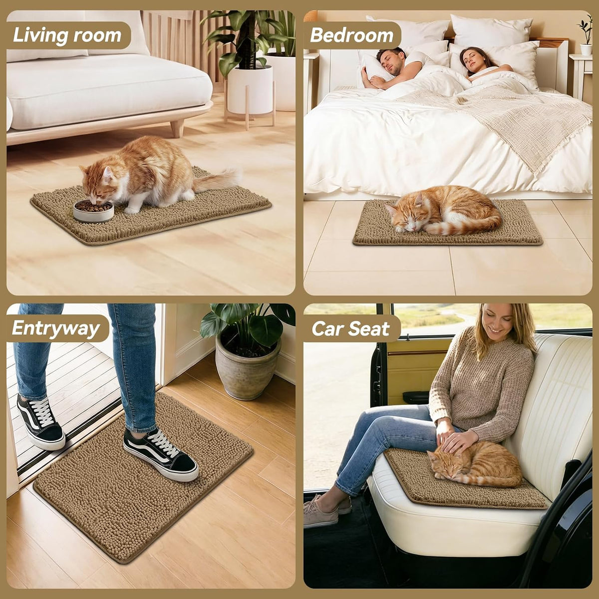 Side profile of thick pile Bcoimo muddy paw mat