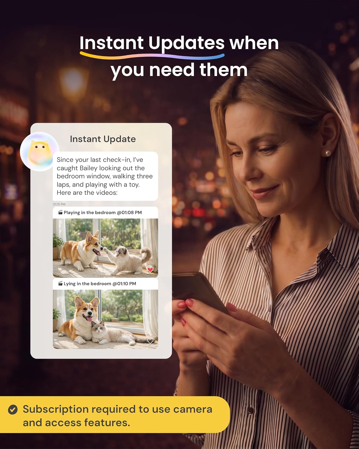 Furbo Mini camera with pet in background
