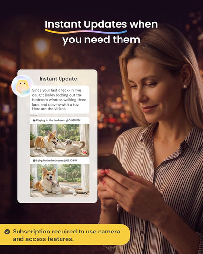 Furbo Mini camera with pet in background