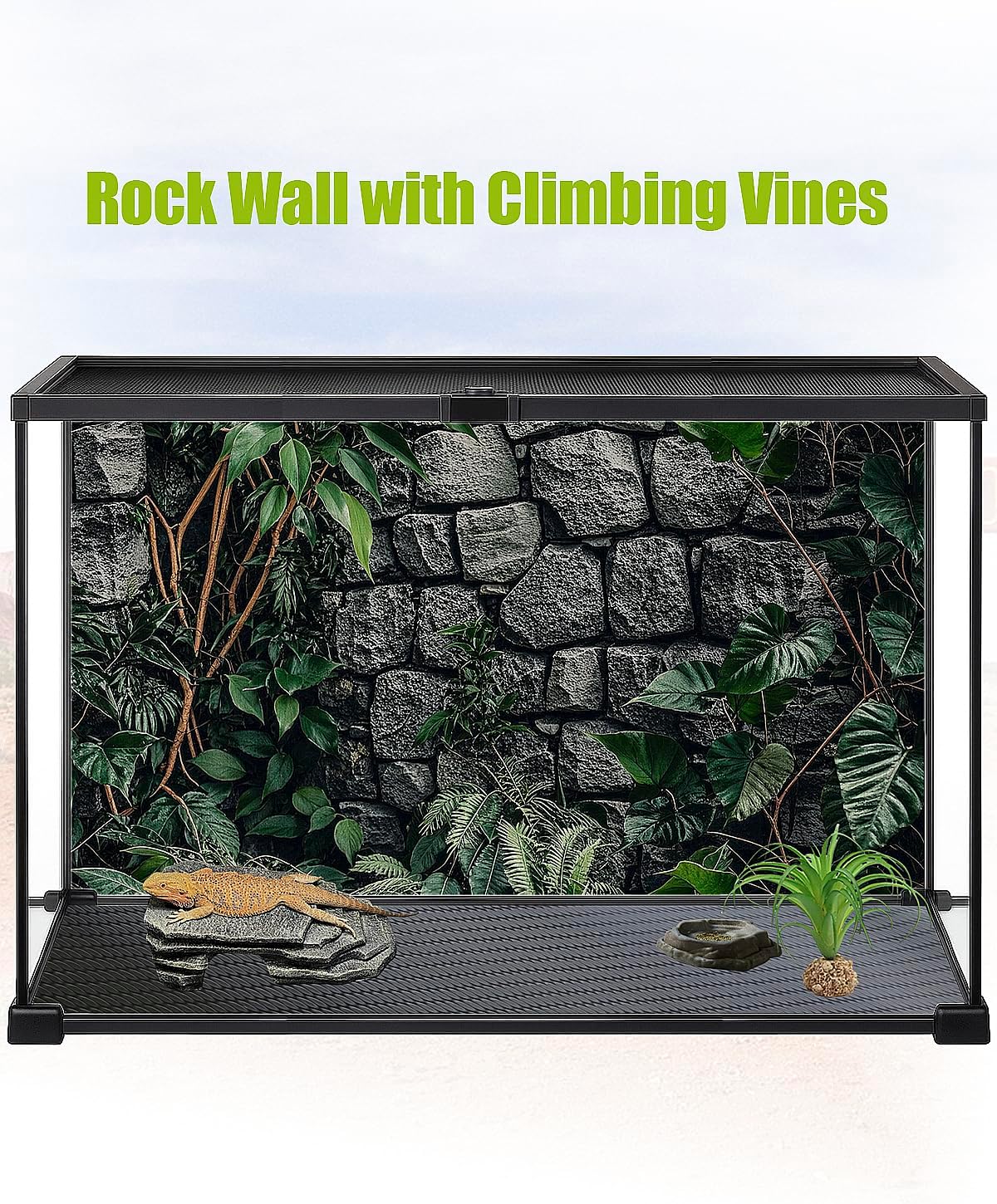 Helidrago multi style reptile cage backdrop bundle showing durable polyester fabric textures.