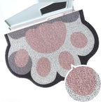 Cute Cat Litter Mat 24"x16", Litter Box Mat, Litter Trapping Mat, Soft on Kitty Paws, Easy Clean, Anti Slip, Pet Accessories, Door Floor mats - Grey Pink - Image 12