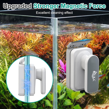 AQQA fish tank magnetic brush floating dual blade scraper for acrylic and glass