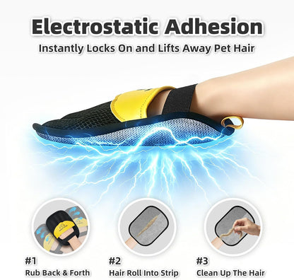 Breathable mesh back design of Montvivid pet fur cleaning mitt