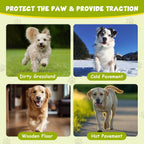 Dapaw anti slip paw grip pads applied to a small dog paw for floor traction