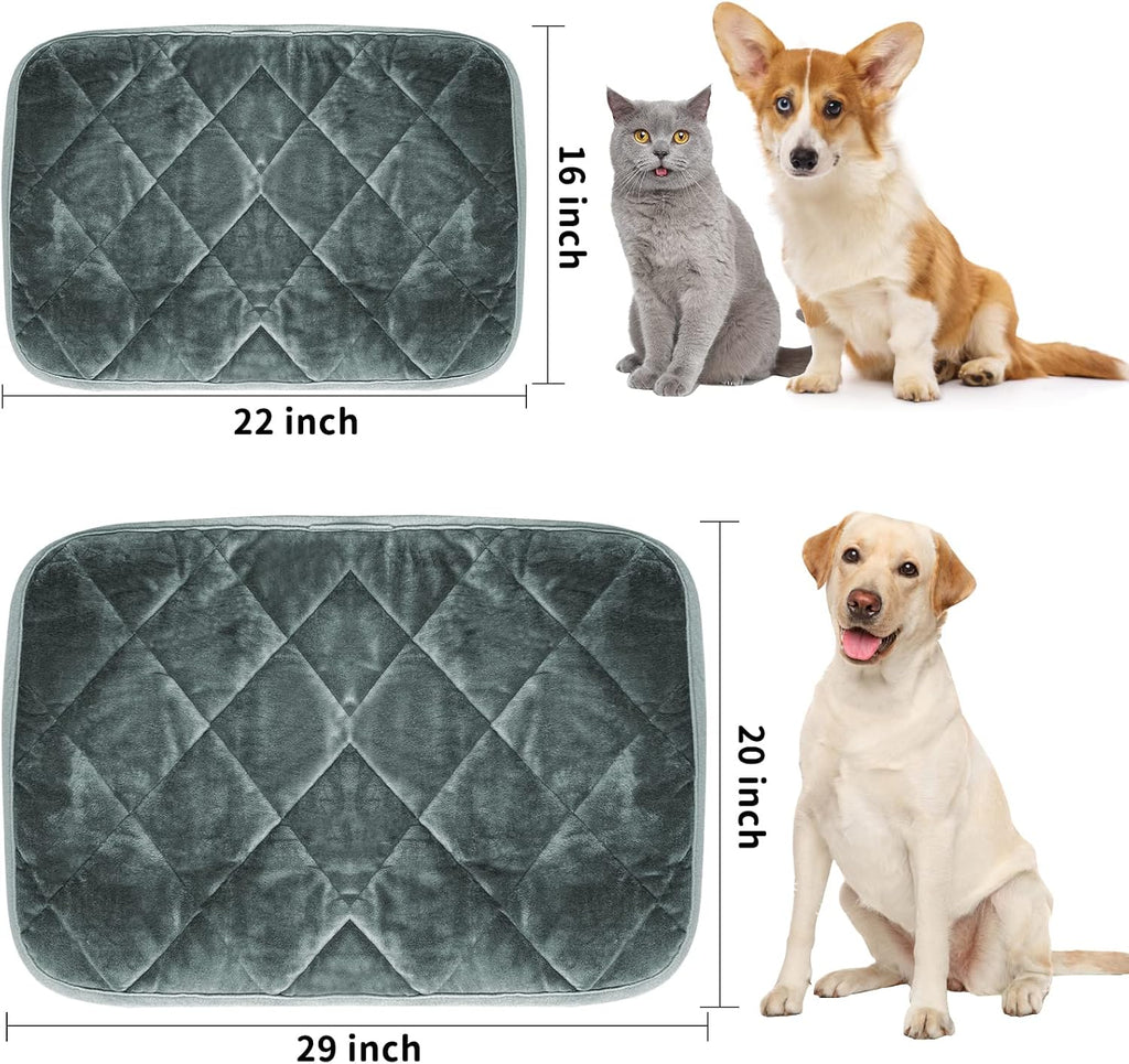 Washable thermal cat mat being placed into a home washing machine.