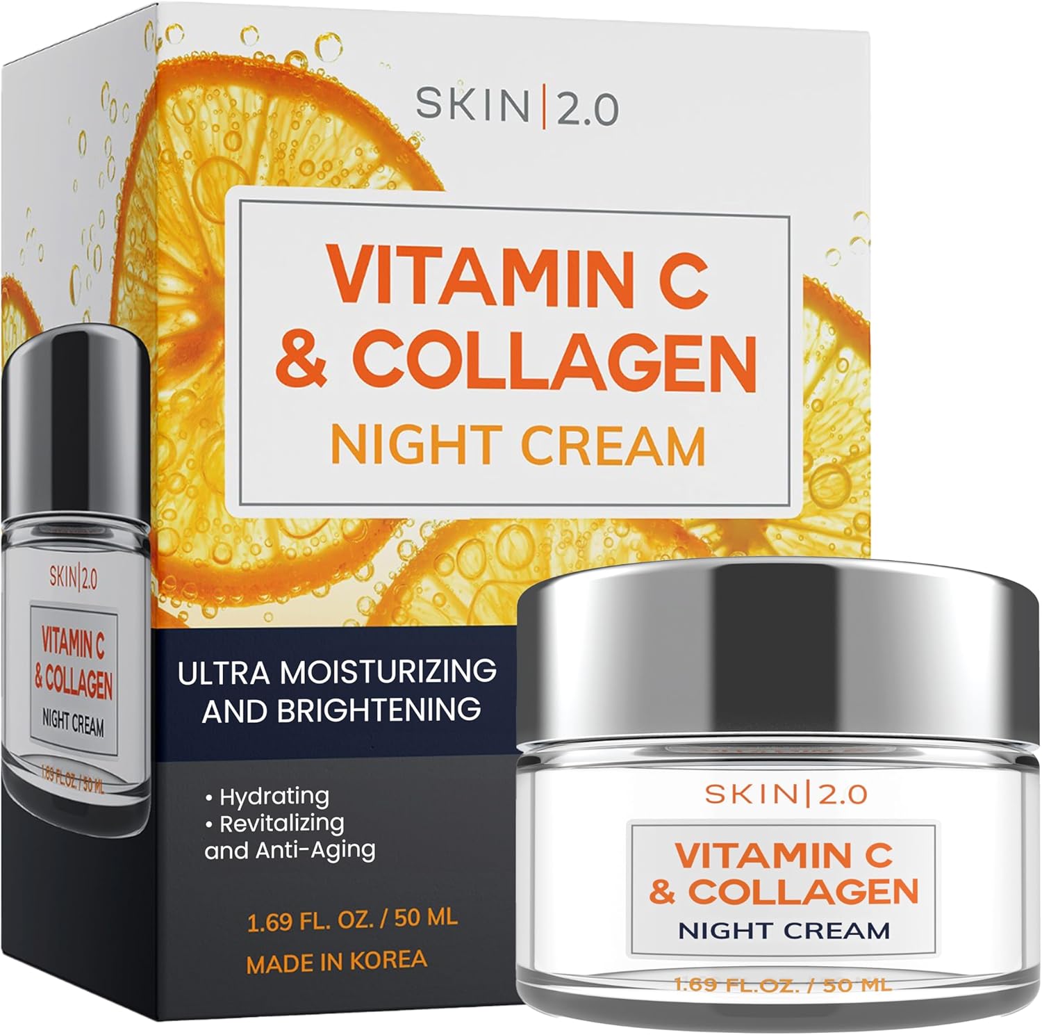 Skin 2.0 Vitamin C and Collagen Face Moisturizer front view container on a clean background