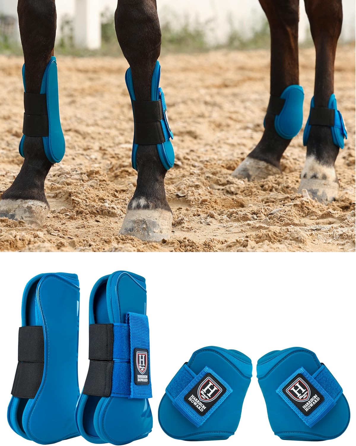 Harrison Howard Horse Tendon Boots Open Front/Fetlock Boot for Horse Protective Boots for Jumping, Trail Riding Set of 4 - Image 14