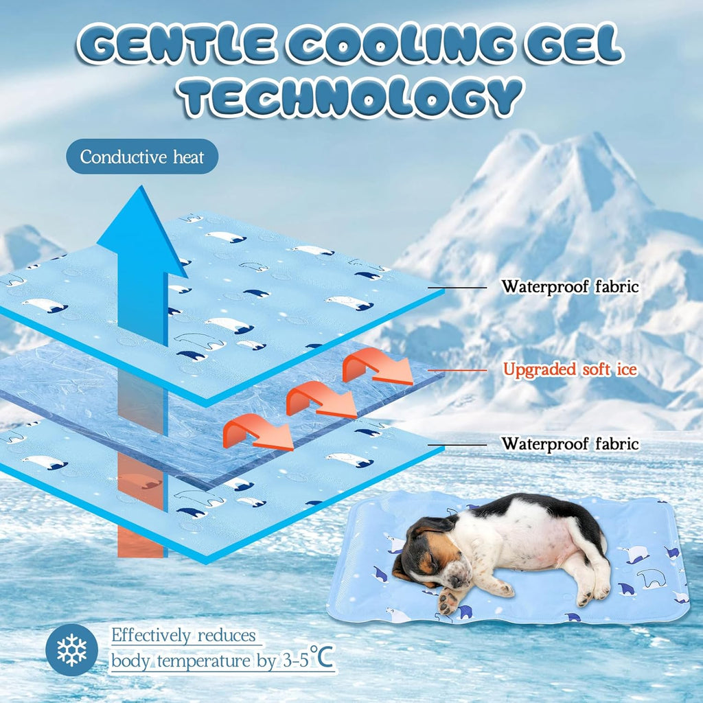 Nuanchu waterproof gel pet cooling pad folded for travel convenience.