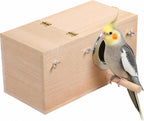 YJJKJ Wood Parakeet Nest Box with Natural Nesting Pads, Breeding Bird Cage House for Lovebirds Cockatiel Parrotlets Budgerigar Small Parrot - Image 12