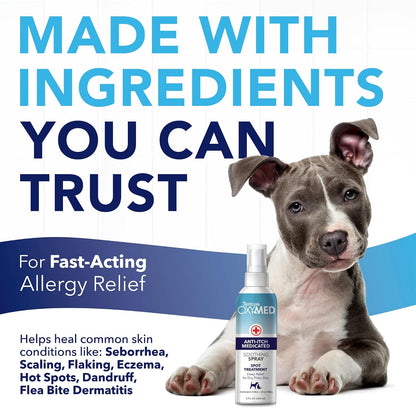 TropiClean pet skin care spray for hot spot relief and allergy treatment