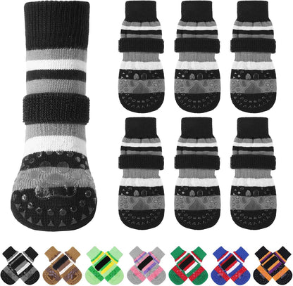 KOOLTAIL Anti Slip Dog Socks to Prevent Licking Paws and Slipping, Extra-Thick Grip Pet Boots & Paw Protectors, Winter Warm Puppy Shoes Booties for Hardwood Floors Small Medium Large Senior Dogs,SM - Image 10