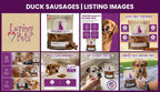 Nutritious protein rich duck sausages for dog training