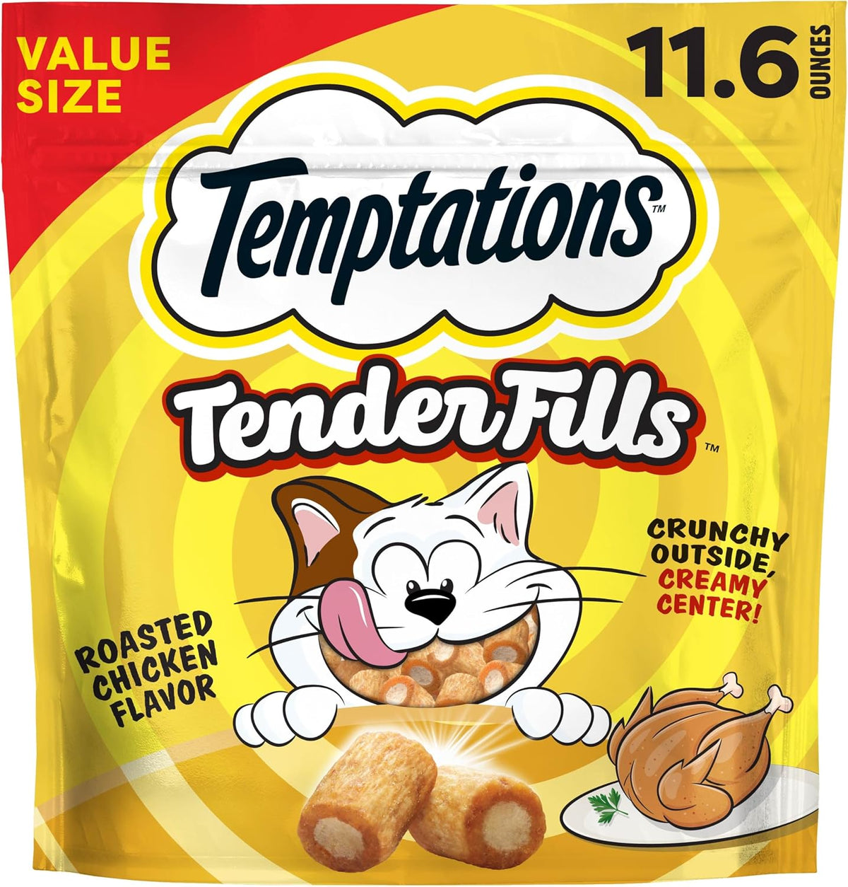 Temptations Tender Fills Crunchy and Soft Adult Cat Treats, Festive Feast Roasted Chicken Flavor, 11.6 oz. Pouch - Image 11