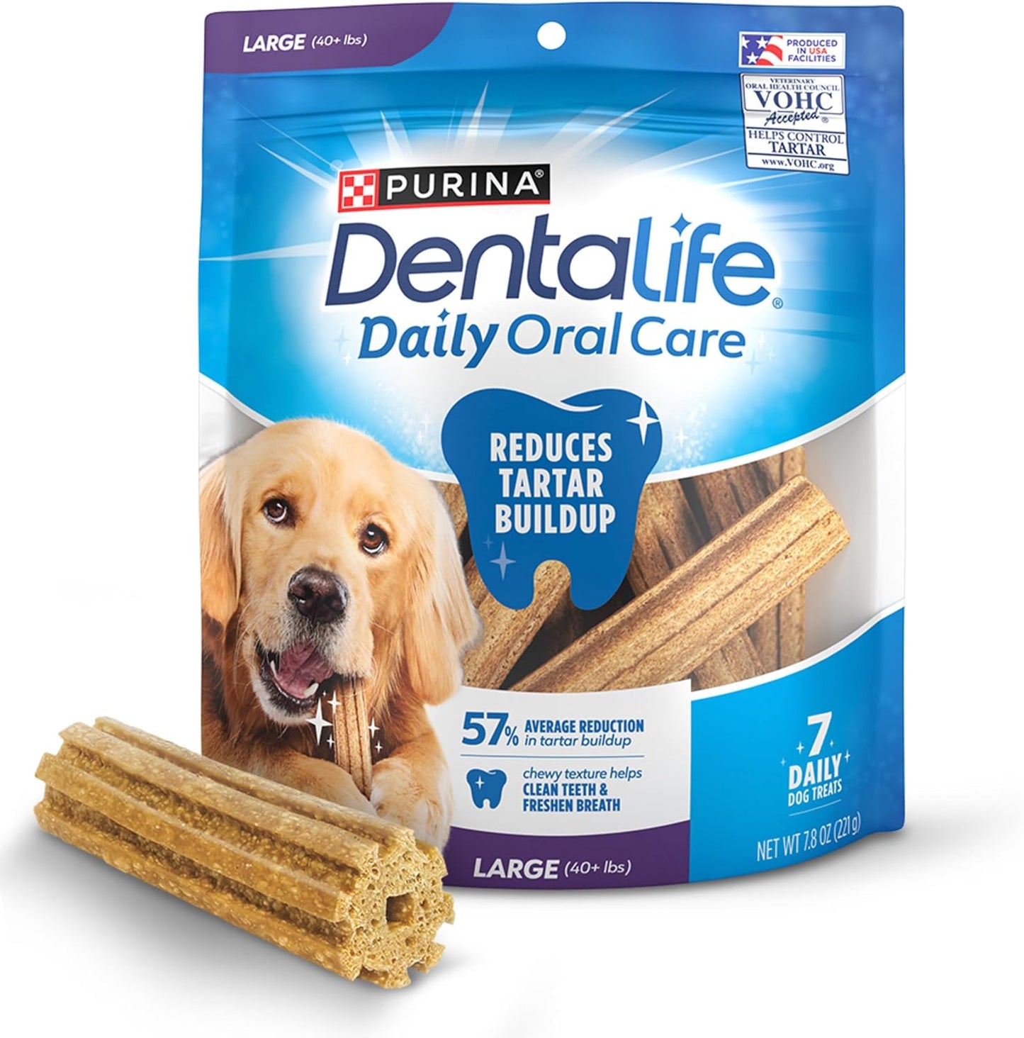 Purina DentaLife Made in USA Facilities Large Dog Dental Chews, Daily - 18 ct. Pouch - Image 12